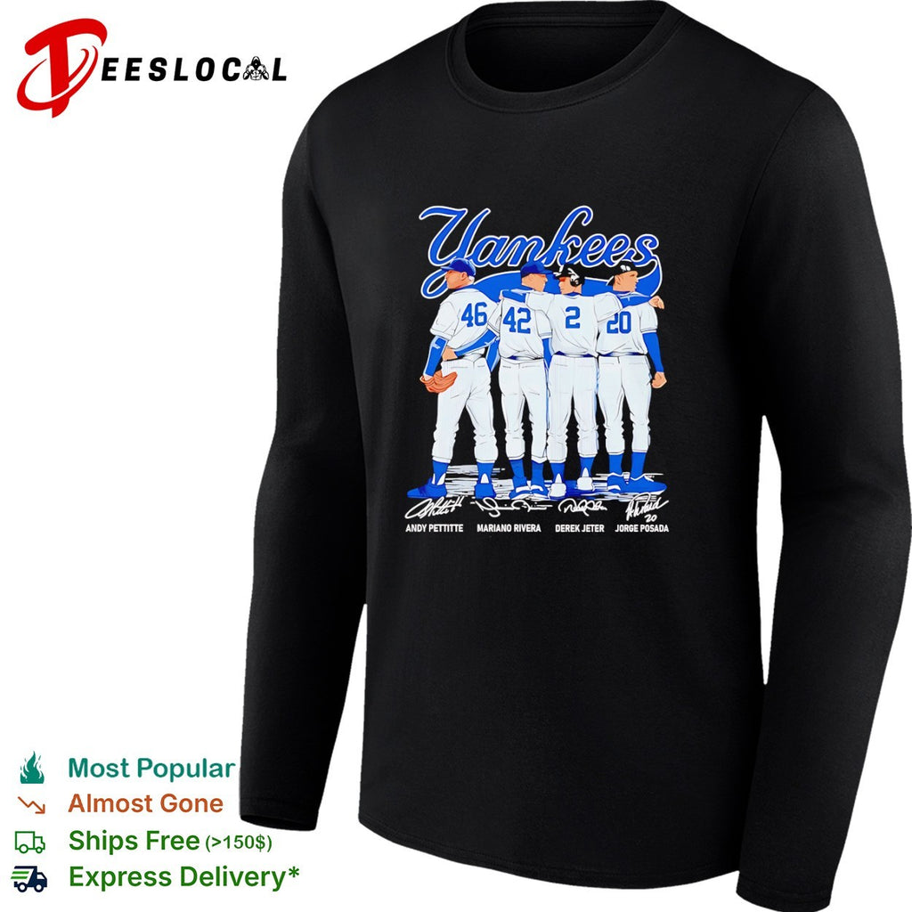 Andy Pettitte Mariano Rivera Derek Jeter Jorge Posada New York Yankees signature shirt