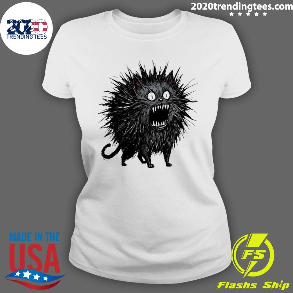 Angry Wild Spiky Black Cat Meme Shirt