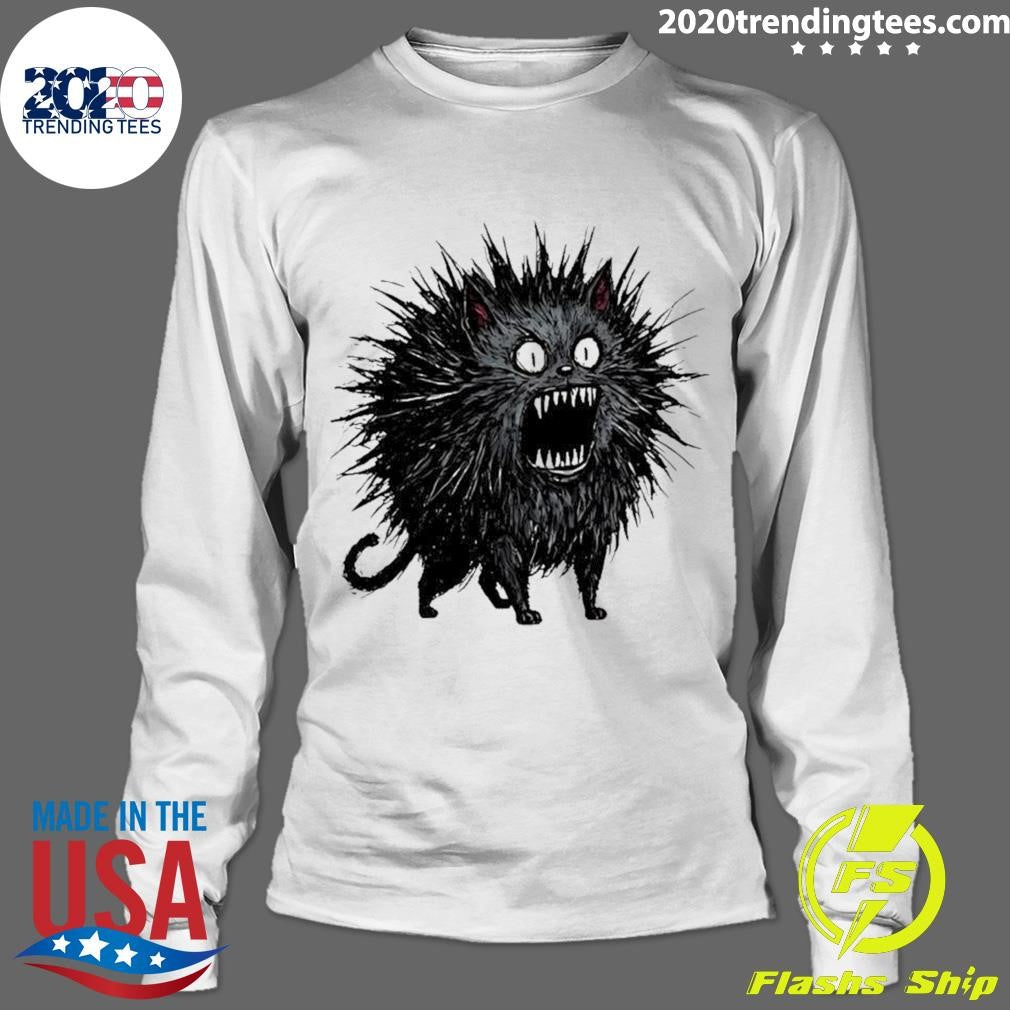 Angry Wild Spiky Black Cat Meme Shirt