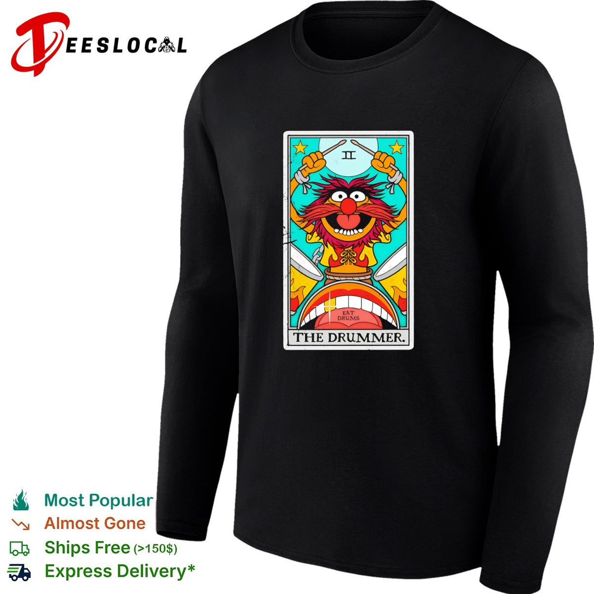 Animal The Muppets The Drummer Eat Drums tarot card shirt