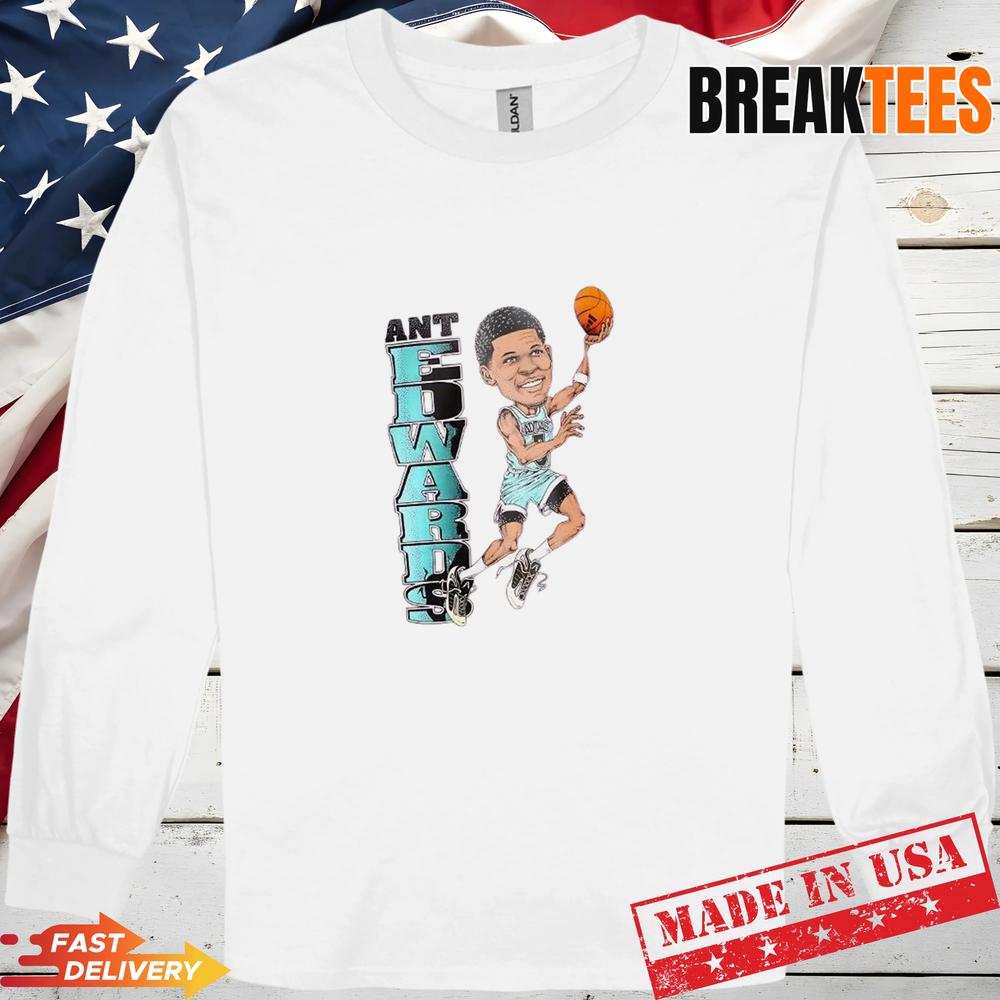 Anthony Edwards Cartoon Dunk Basketball T-Shirt