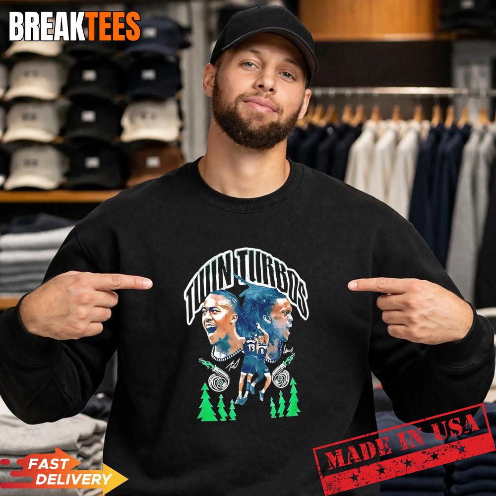 Anthony Edwards Minnesota Timberwolves NBA Twin Turbos signature T-Shirt