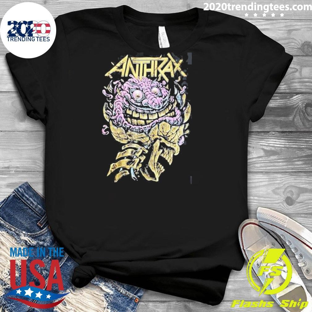 Anthrax Australia Tour 2026 Merch Tee Skull Brain Art With Dates Back Shirt