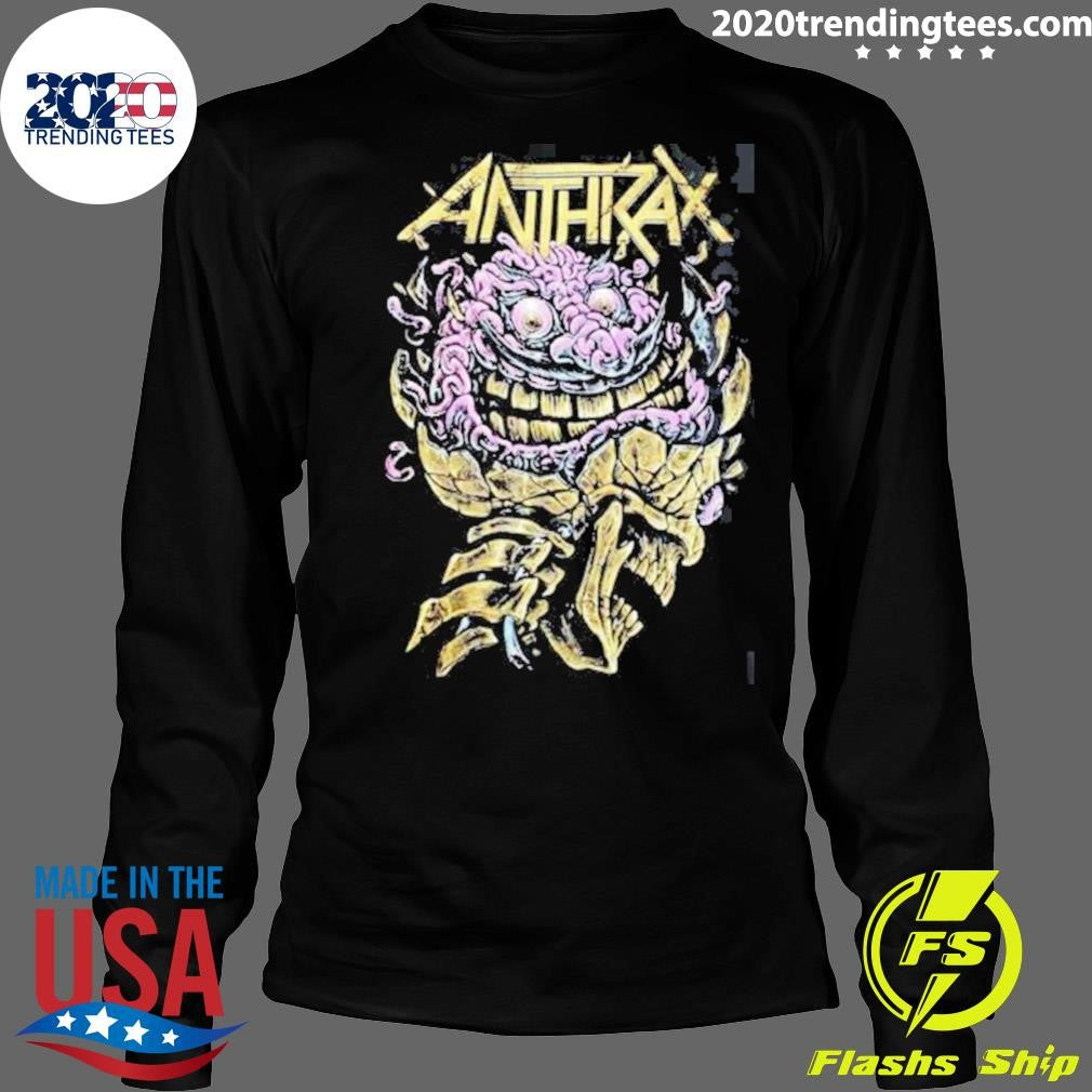 Anthrax Australia Tour 2026 Merch Tee Skull Brain Art With Dates Back Shirt