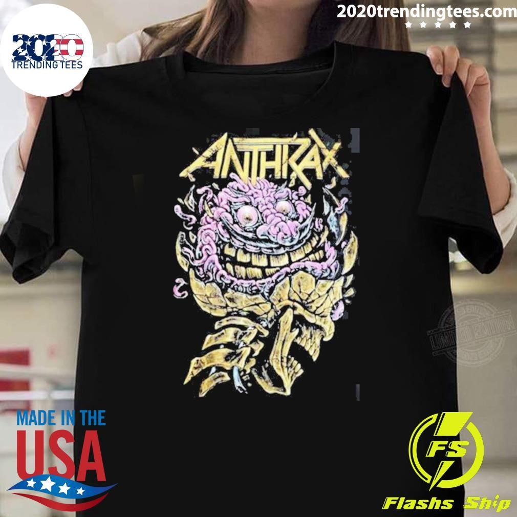 Anthrax Australia Tour 2026 Merch Tee Skull Brain Art With Dates Back Shirt