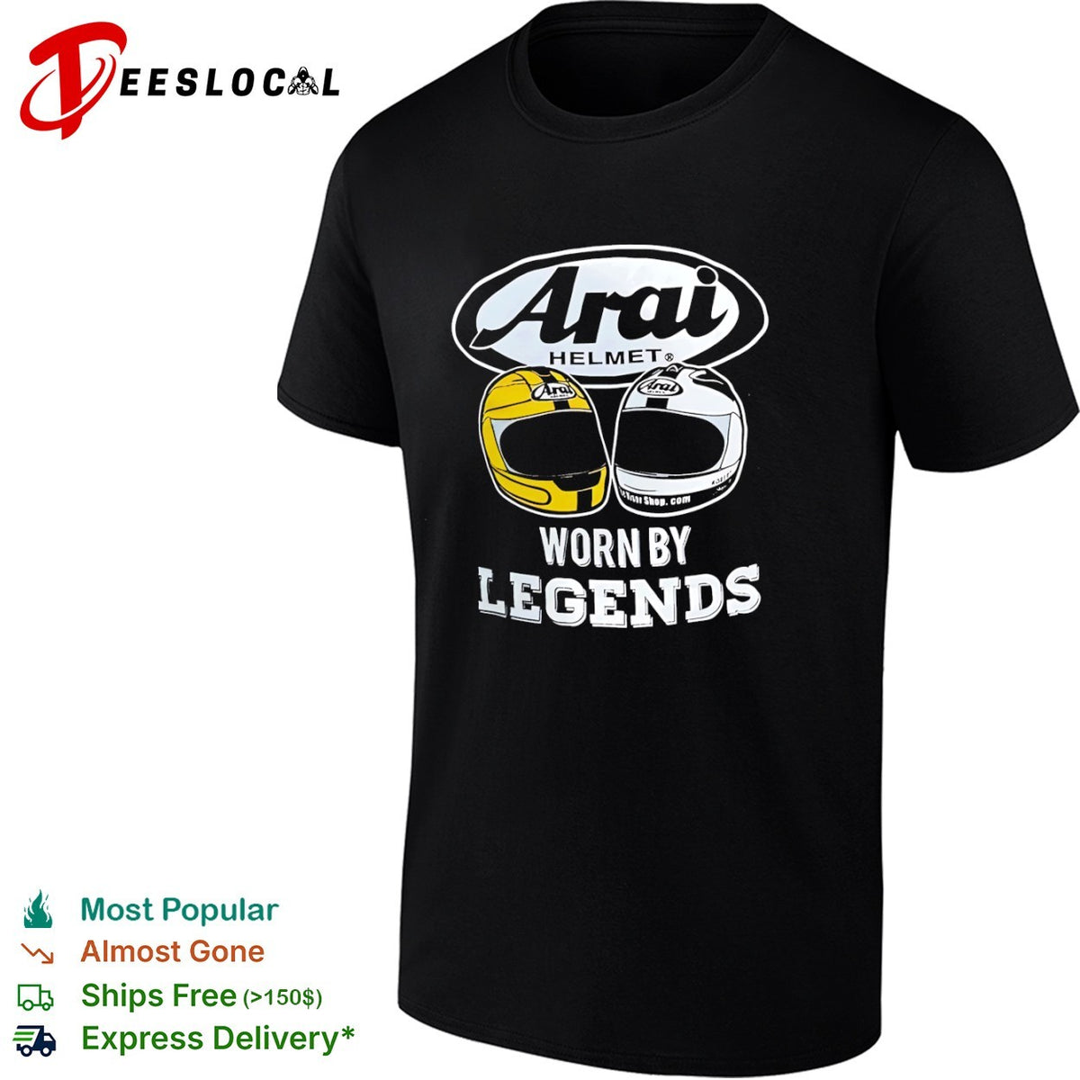 Arai Helmet Worn by Legends Motorsport Racing shirt