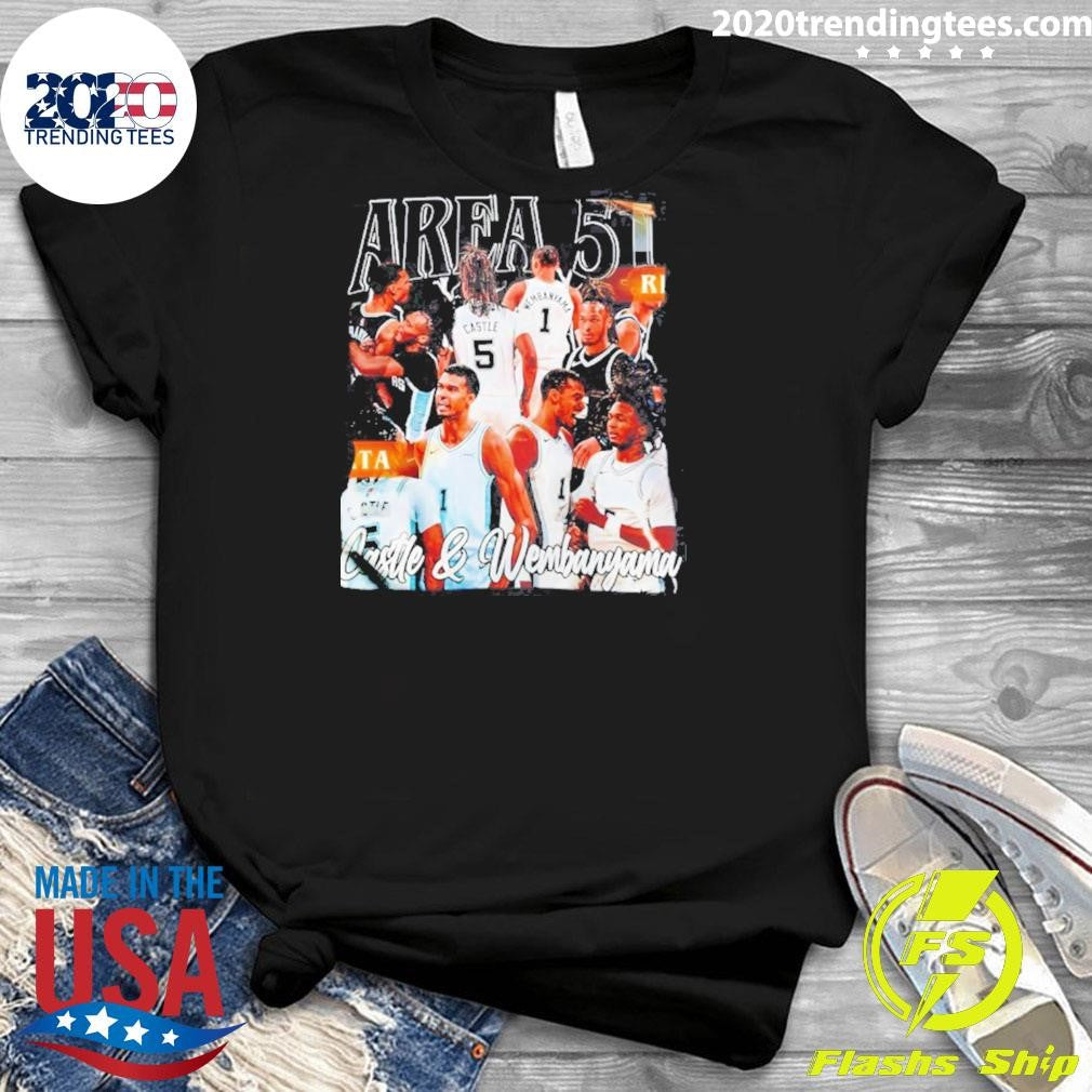 Area 51 Stephon Castle And Victor Wembanyama San Antonio Spurs Basketball Shirt
