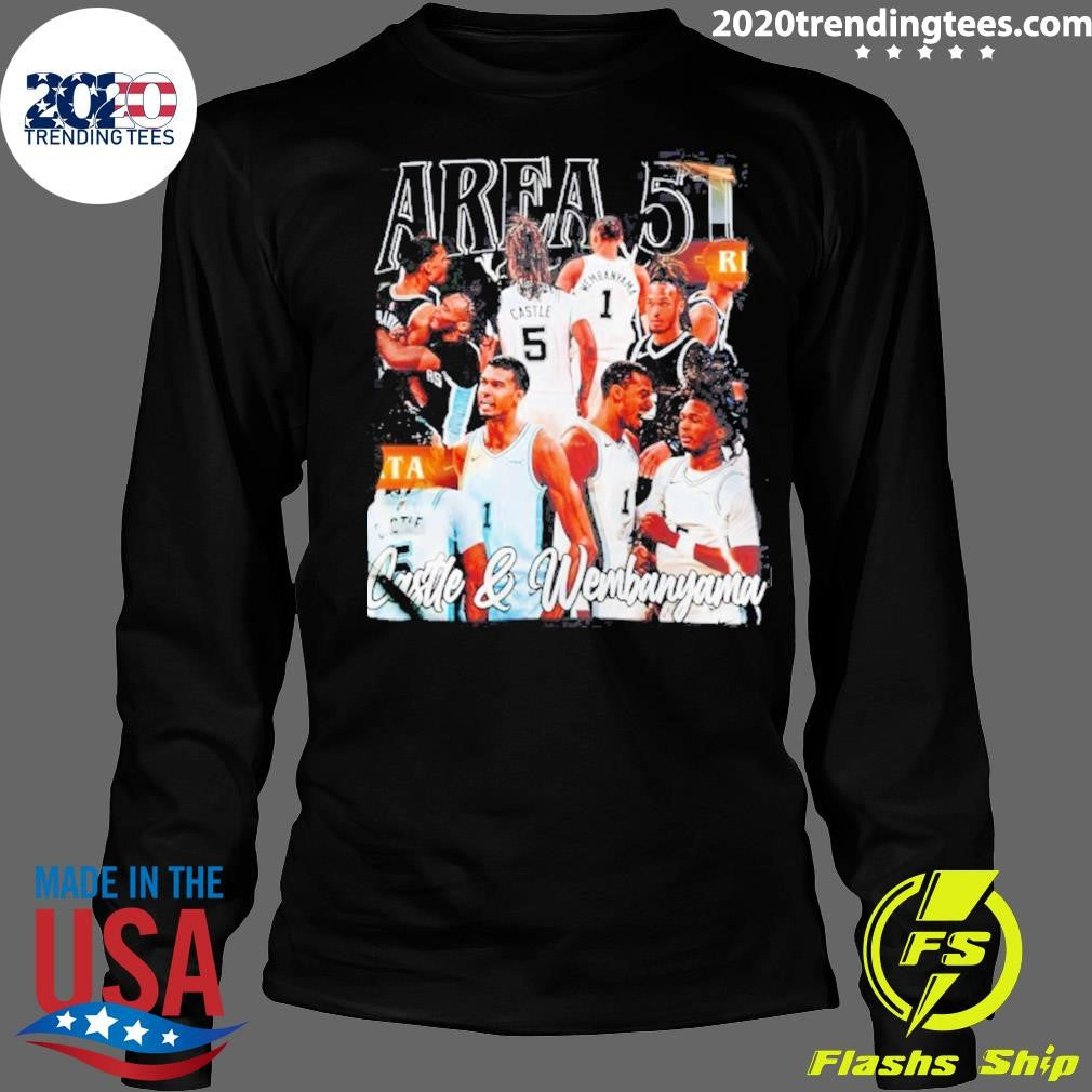 Area 51 Stephon Castle And Victor Wembanyama San Antonio Spurs Basketball Shirt