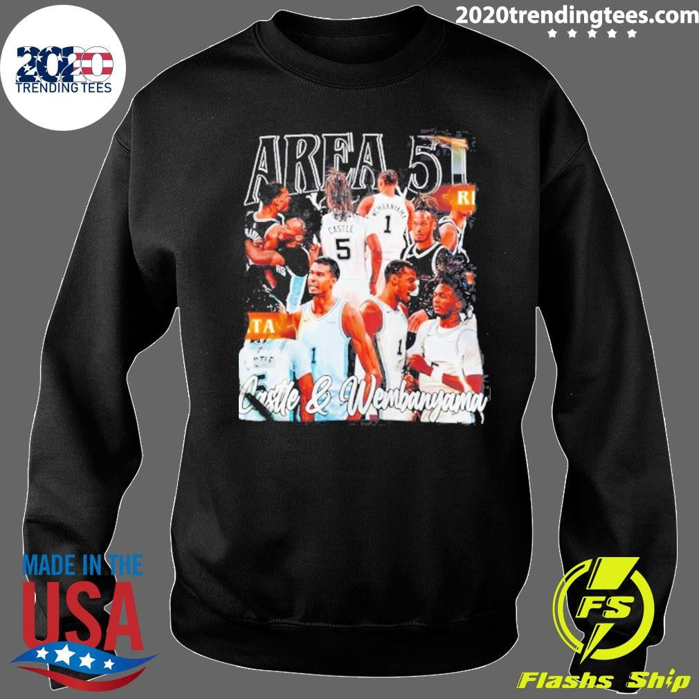 Area 51 Stephon Castle And Victor Wembanyama San Antonio Spurs Basketball Shirt