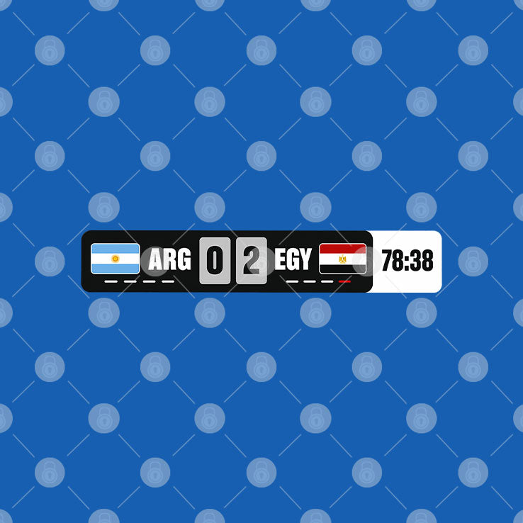 Argentina 0 Egypt 2 Scoreboard 78:38 Match Score Soccer T Shirt