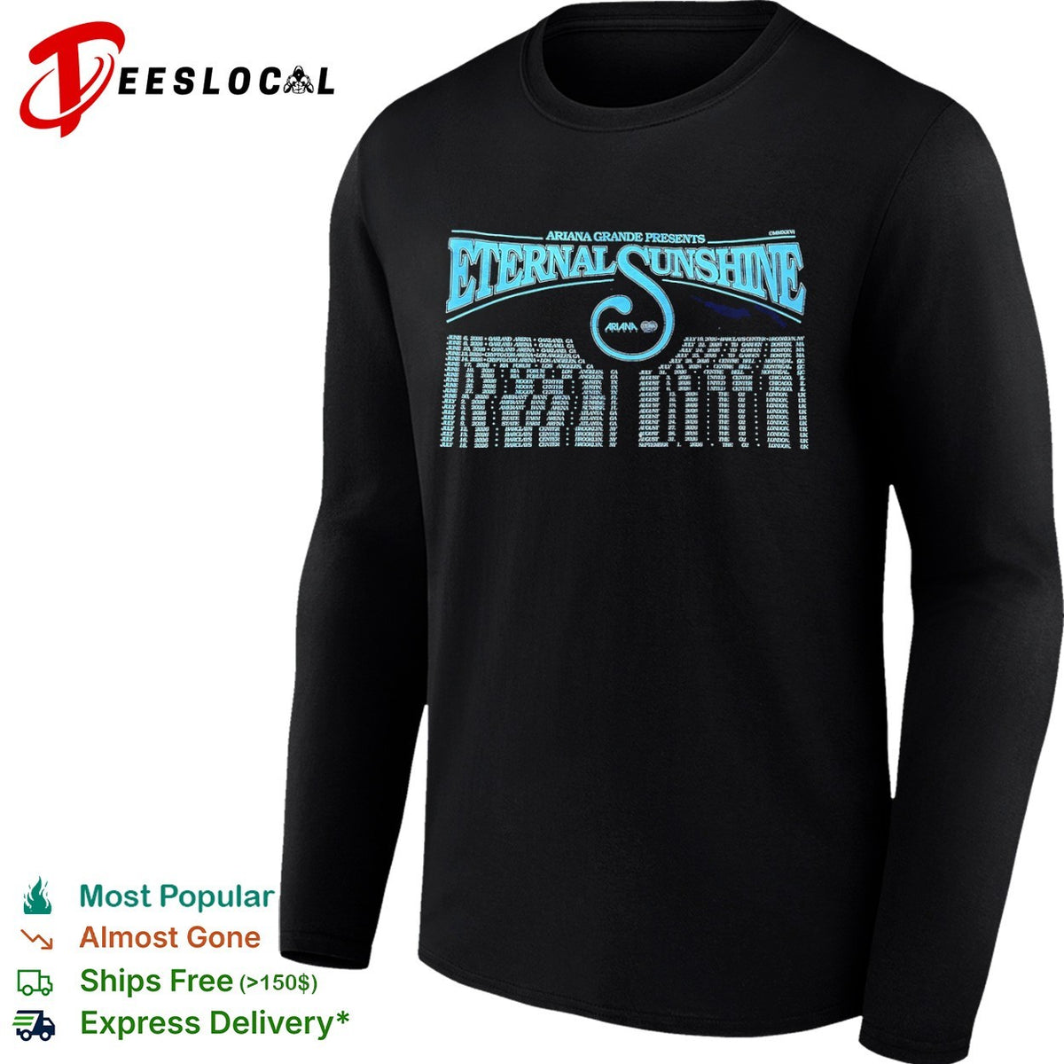 Ariana Grande Eternal Sunshine 2026 Tour Dates Concert Schedule Concert Tour shirt