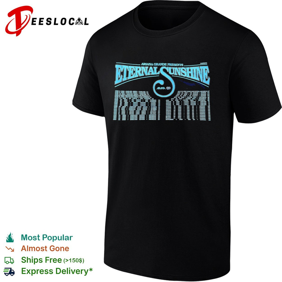 Ariana Grande Eternal Sunshine 2026 Tour Dates Concert Schedule Concert Tour shirt