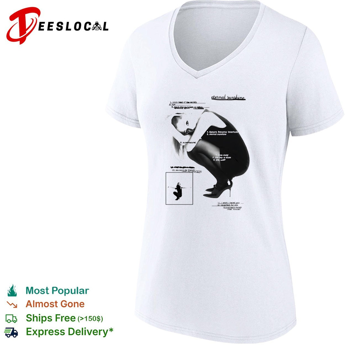Ariana Grande eternal sunshine tracklist intro bye don’t wanna break up again shirt