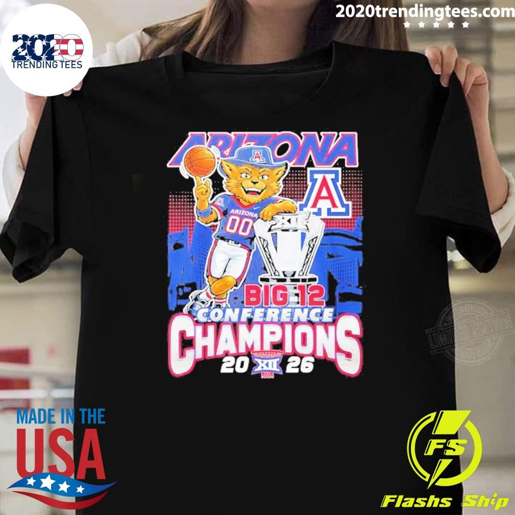 Arizona Wildcats 2026 Big 12 Conference Champions Mascot Trophy Shirt