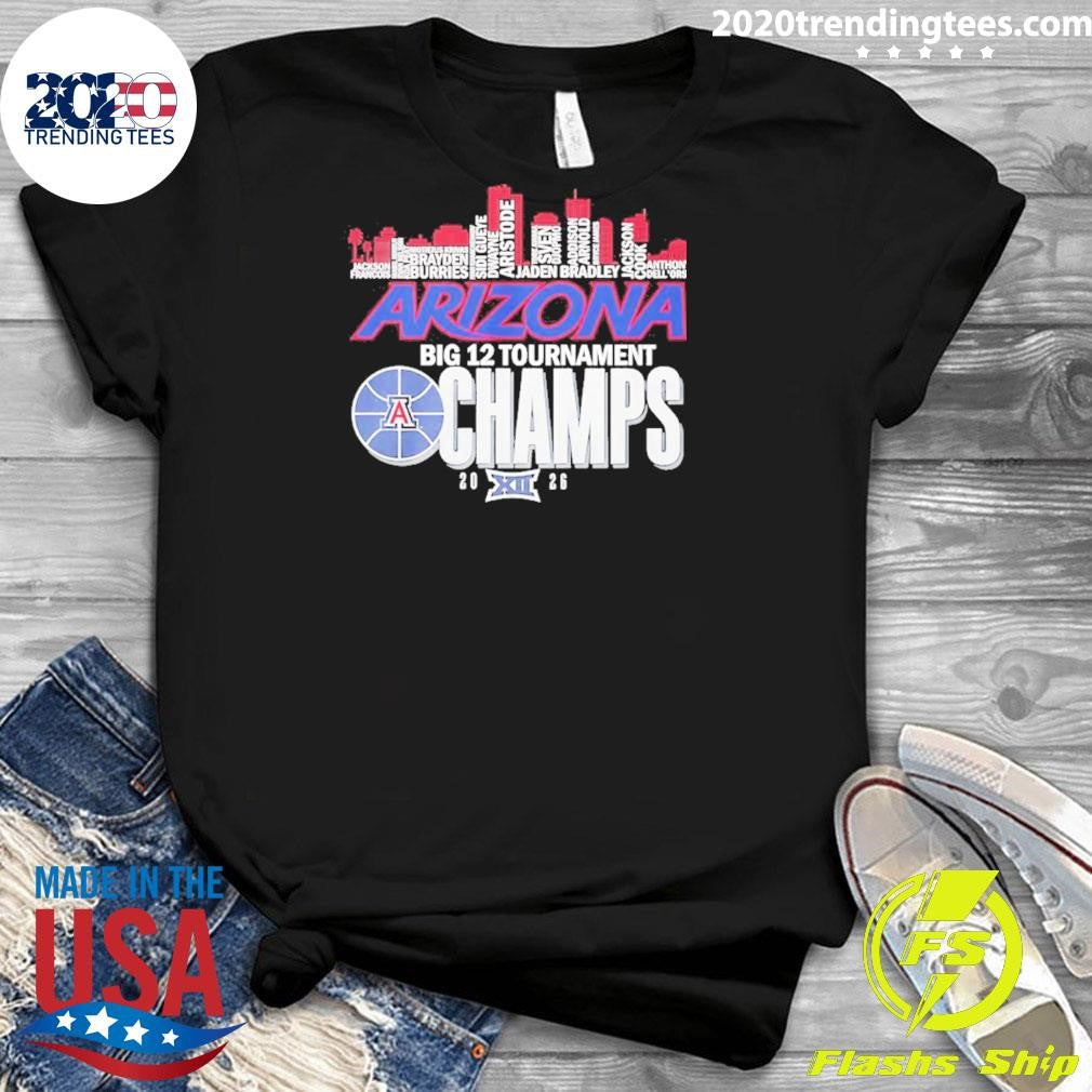 Arizona Wildcats 2026 Big 12 Conference Tournament Champions City Skyline Shirt