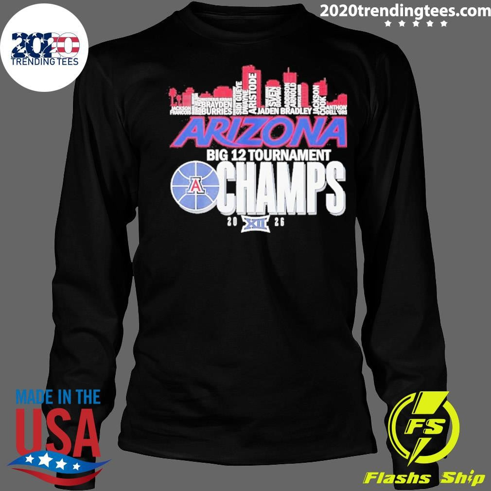Arizona Wildcats 2026 Big 12 Conference Tournament Champions City Skyline Shirt