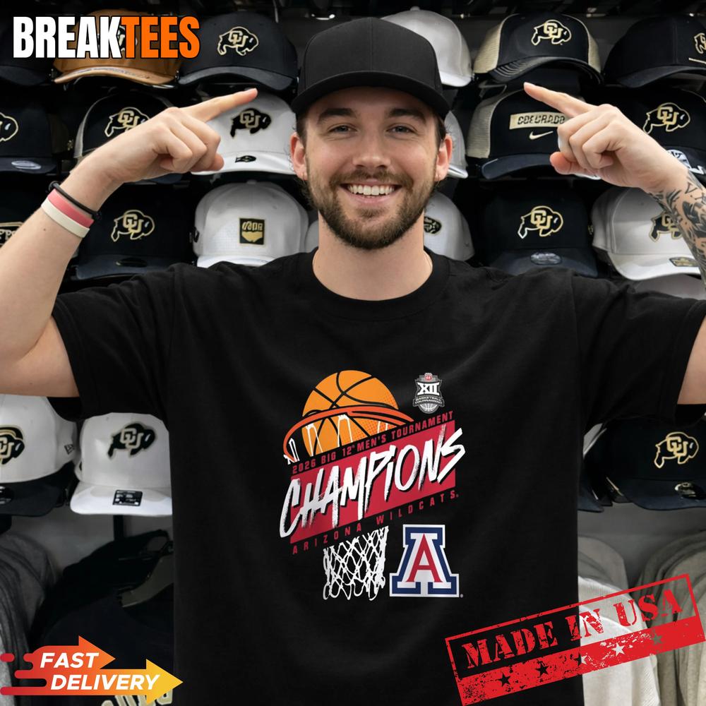 Arizona Wildcats 2026 Big 12 Men’s Basketball Tournament Champions Shirt