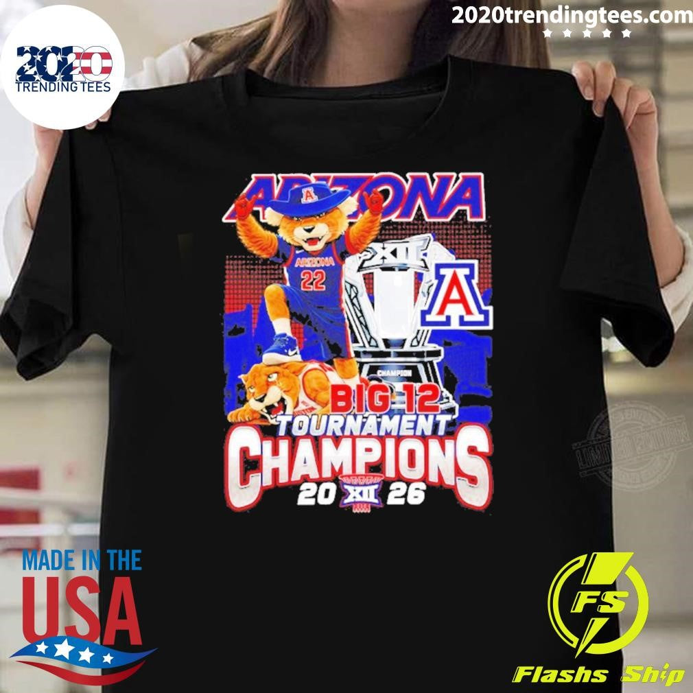 Arizona Wildcats Big 12 Conference Champions Wilbur The Wildcat Mascot Shirt
