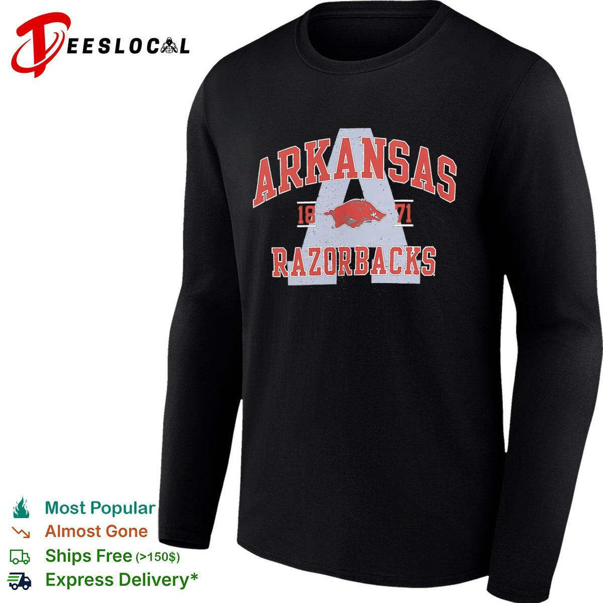 Arkansas Razorbacks 1871 logo University of Arkansas team shirt