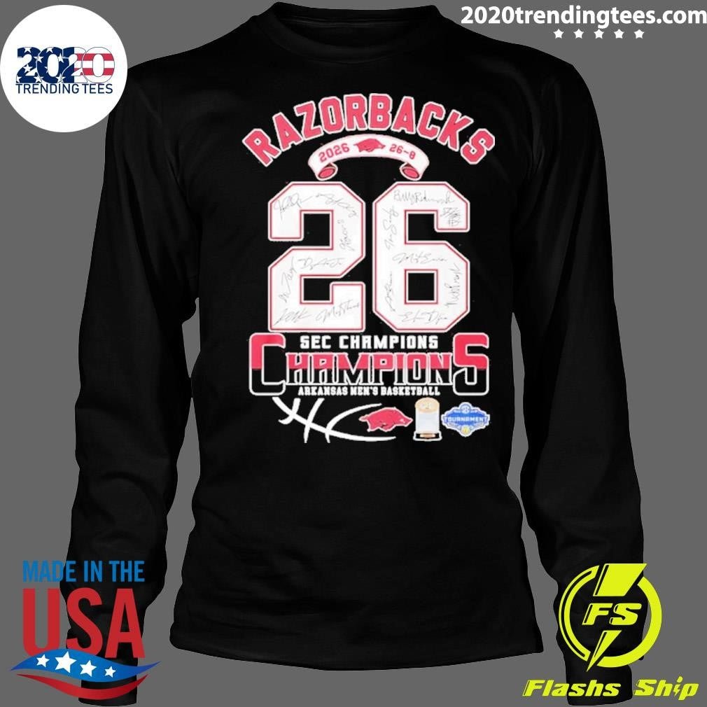 Arkansas Razorbacks 26 Sec Champions Men’s Basketball Team Signature Shirt