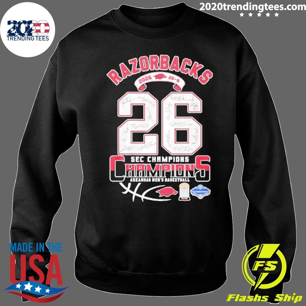 Arkansas Razorbacks 26 Sec Champions Men’s Basketball Team Signature Shirt