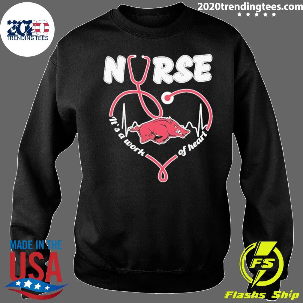 Arkansas Razorbacks Heartbeat 2026 Nurse It’s A Work Of Heart Shirt