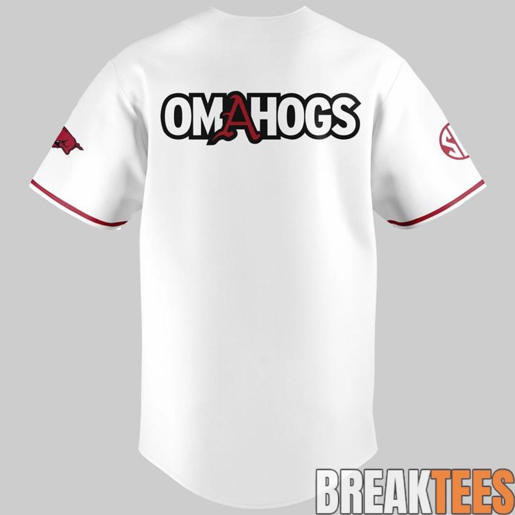 Arkansas Razorbacks New Omahogs Baseball White Jersey