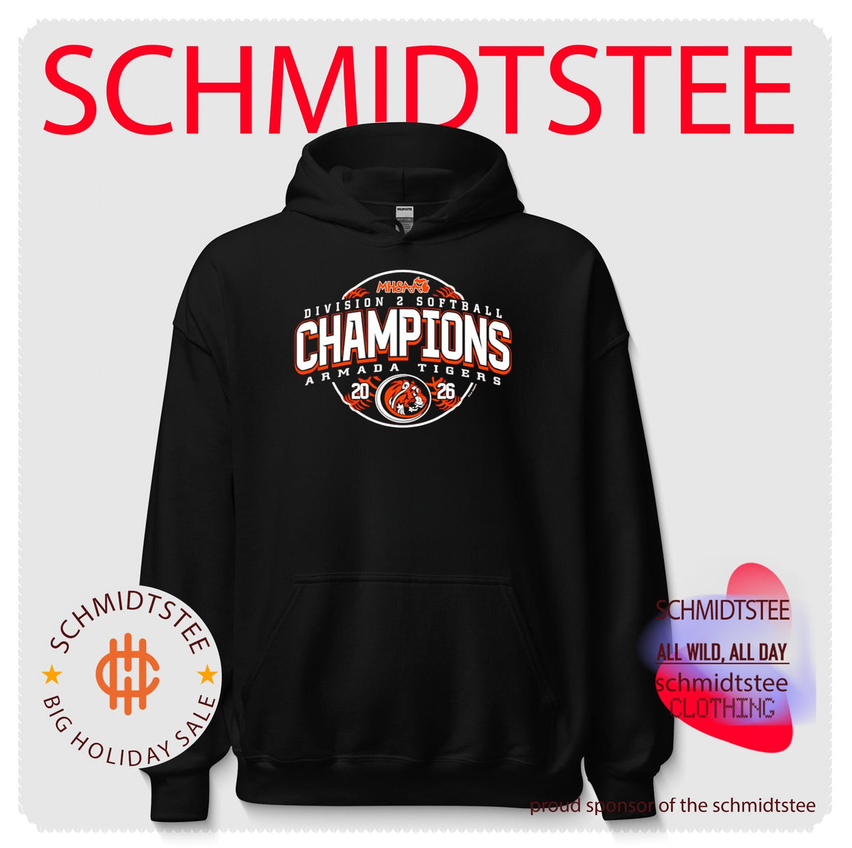 Armada Tigers 2026 MHSAA Softball D2 Champions shirt