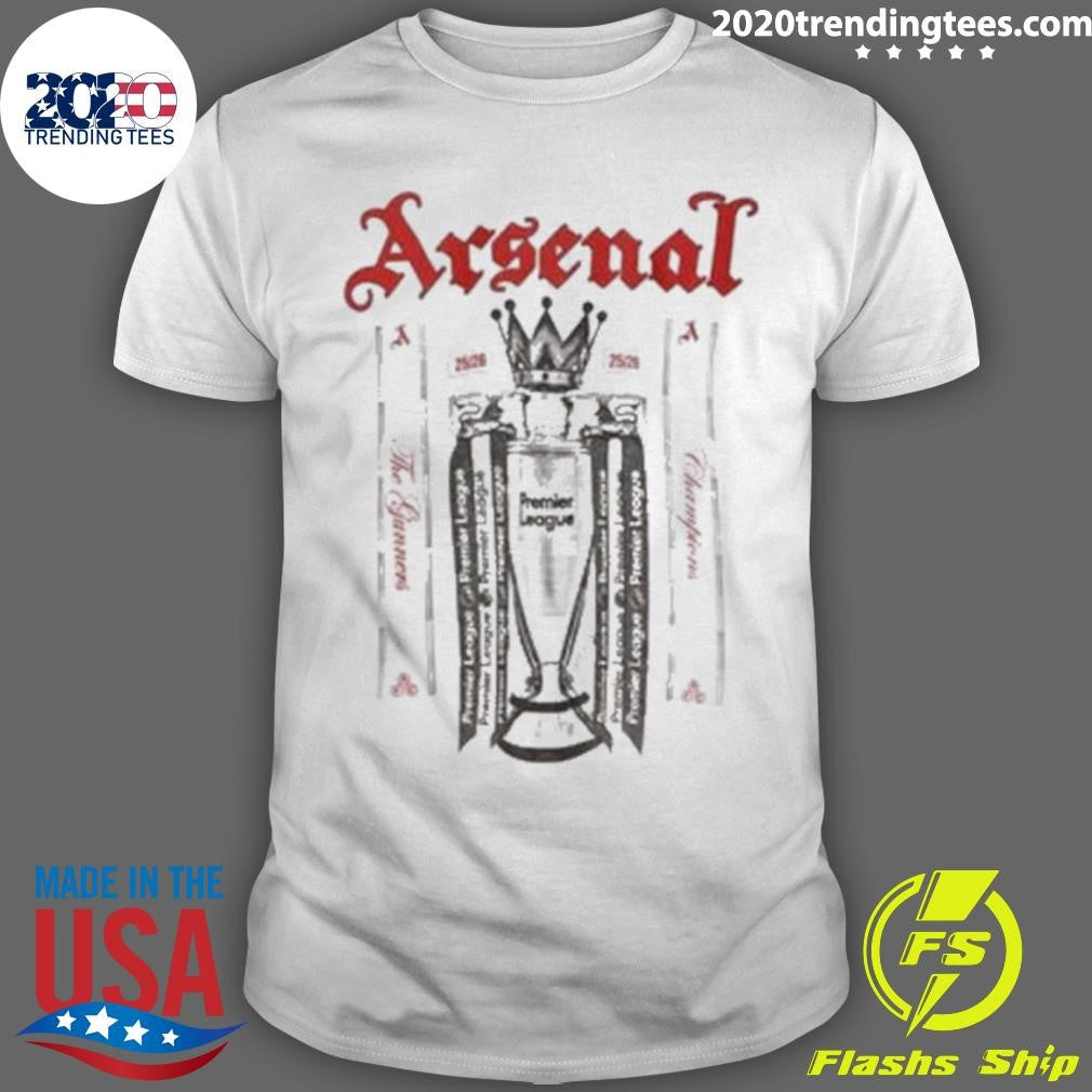 Arsenal 2025-2026 Premier League Champions Trophy Shirt