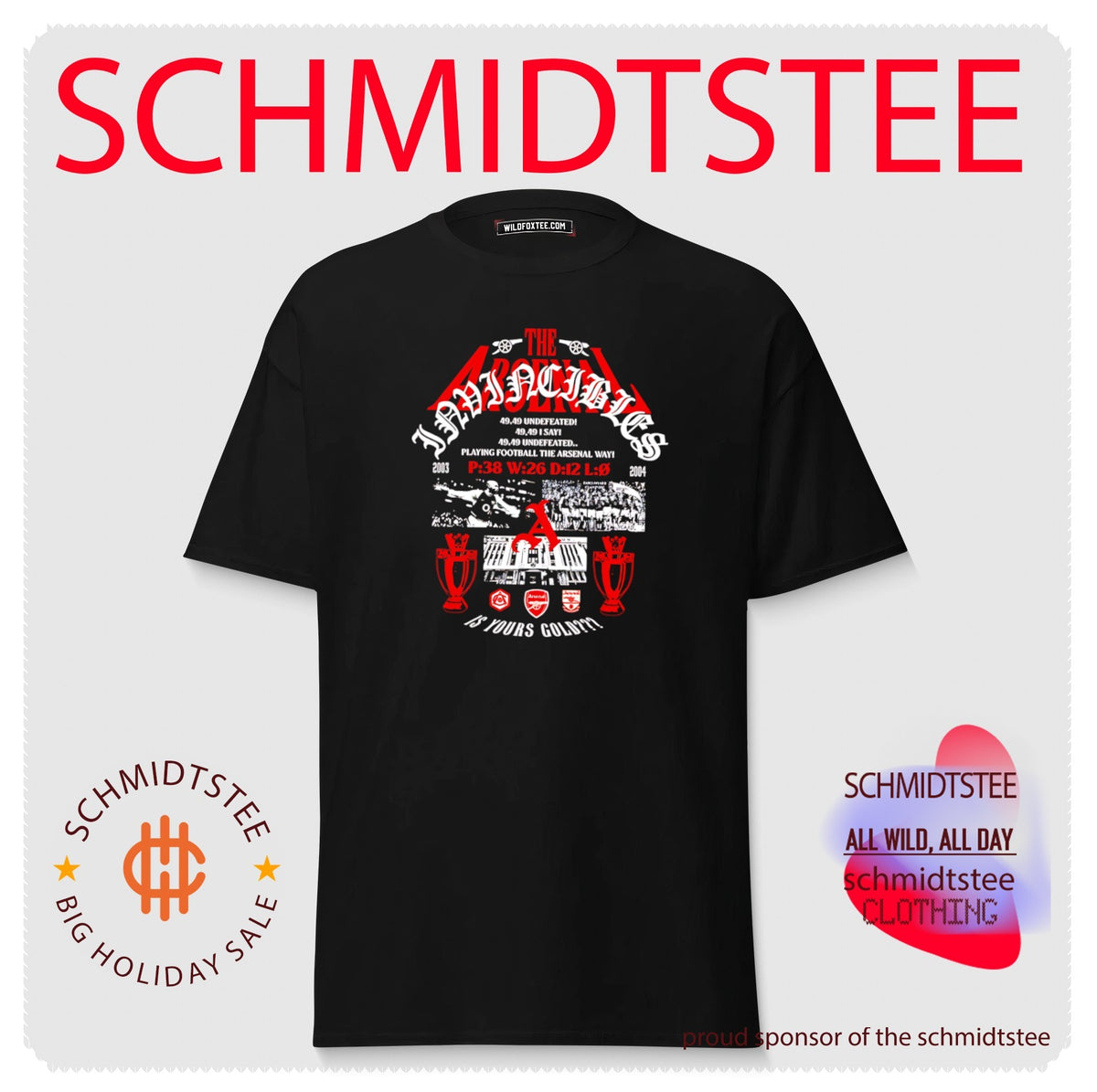 Arsenal FC Invincibles celebrating 2003-2004 undefeated season shirt