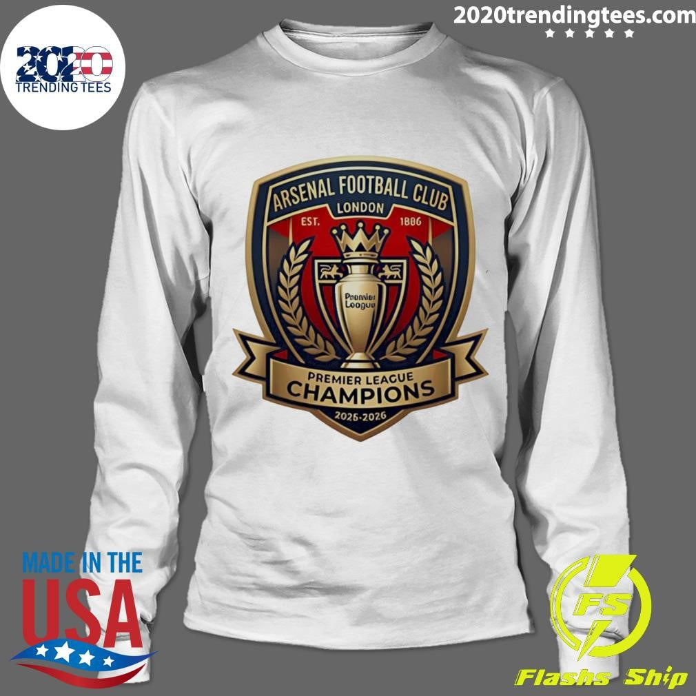 Arsenal FC Premier League Champions 2025-26 Logo Shirt