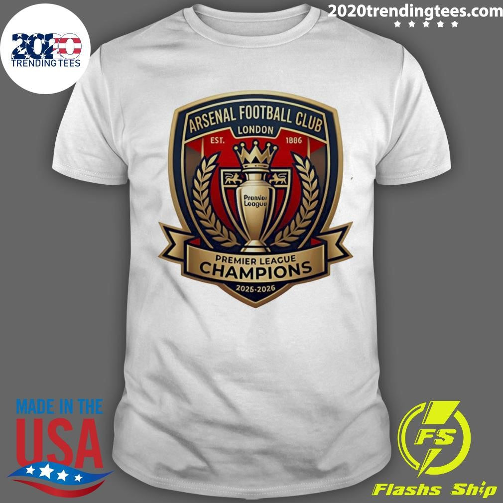 Arsenal FC Premier League Champions 2025-26 Logo Shirt