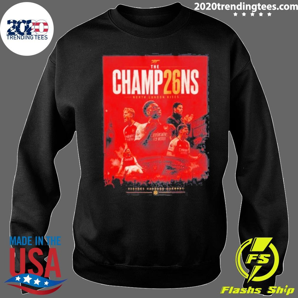 Arsenal Fc The Champ26ns Champions North London Rises Victory Through Harmony Shirt