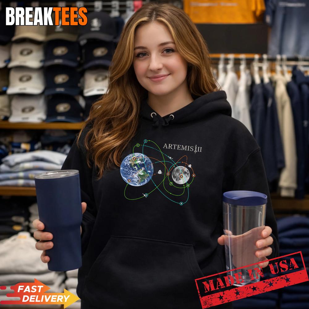 Artemis 2 Mission Patch Style Space Exploration Rocket T-Shirt