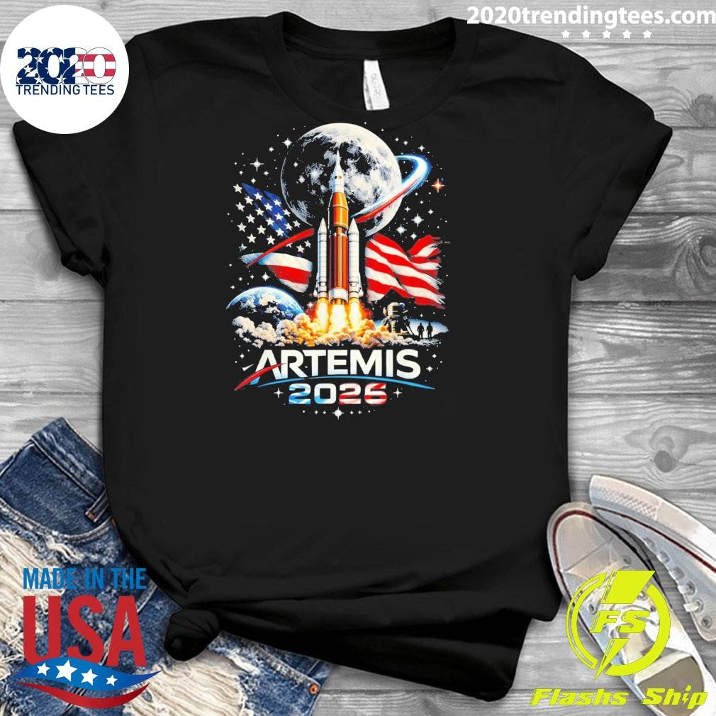 Artemis 2026 American Rocket Launch to The Moon Landing Shirt