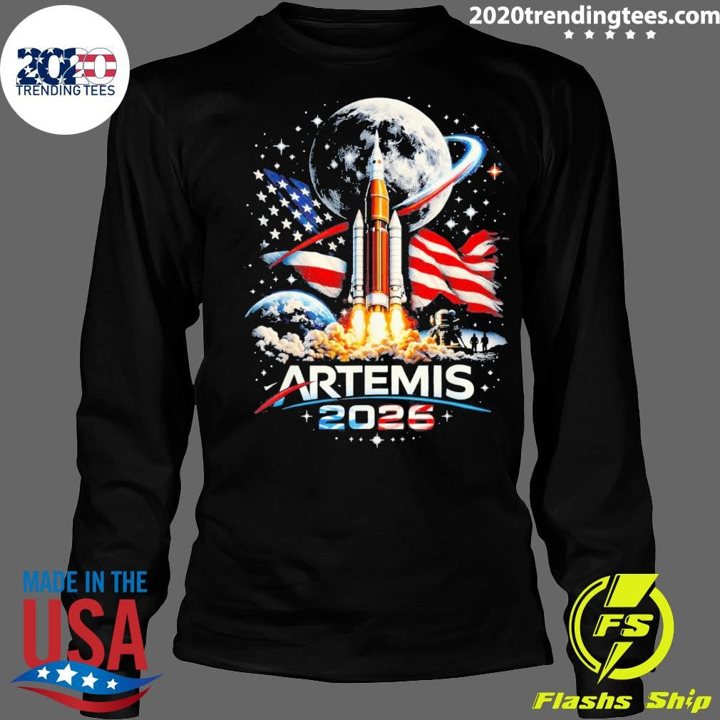 Artemis 2026 American Rocket Launch to The Moon Landing Shirt