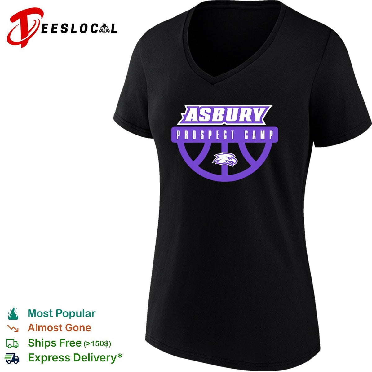 Asbury Prospect Camp basketball eagle mascot logo shirt