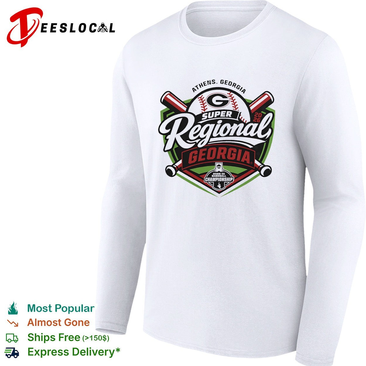 Athens Georgia Super Regional Georgia 2026 DI Baseball Championship University shirt