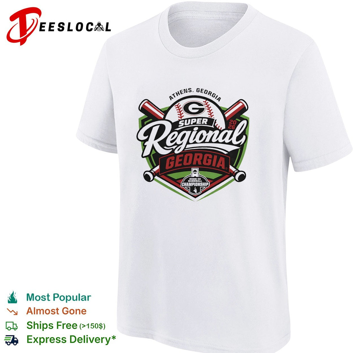 Athens Georgia Super Regional Georgia 2026 DI Baseball Championship University shirt