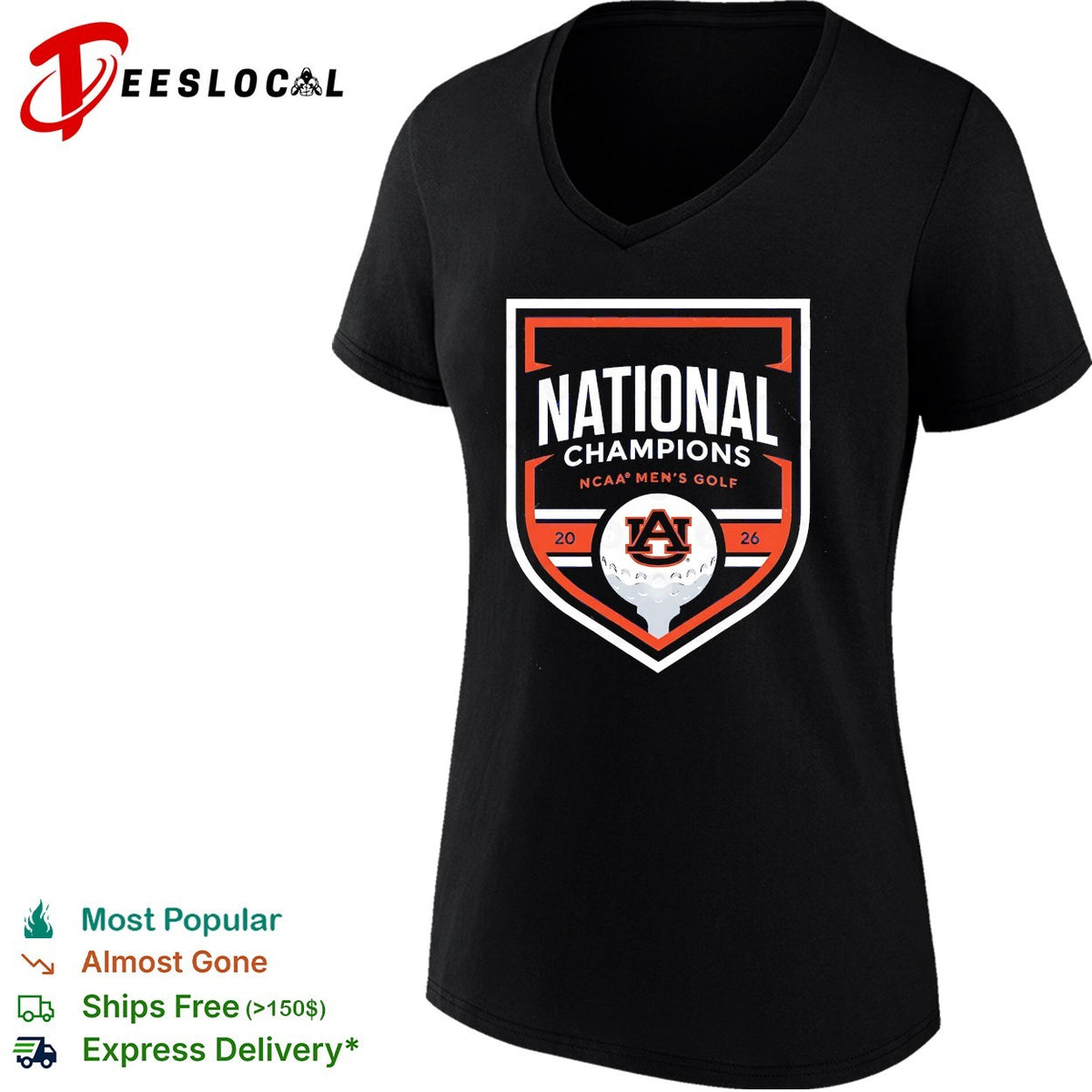 Auburn Tigers 2026 NCAA Men’s Golf National Champions shirt