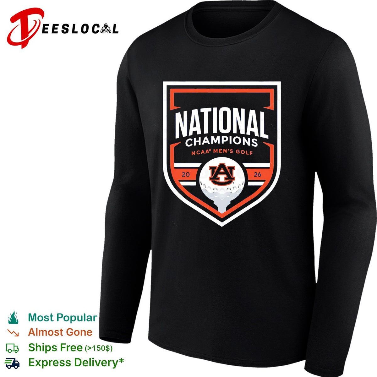 Auburn Tigers 2026 NCAA Men’s Golf National Champions shirt
