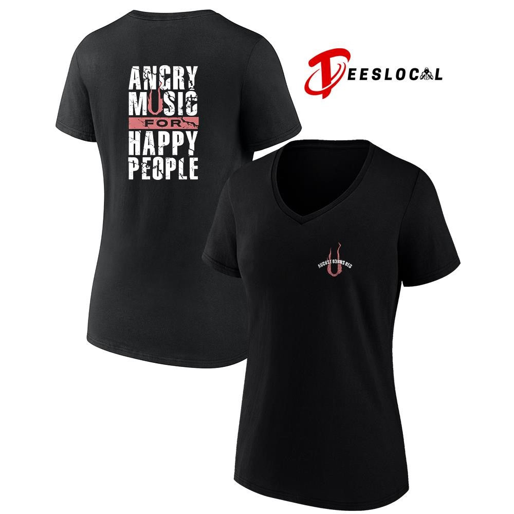 August Burns Red since 2003 angry music for happy people fire text shirt