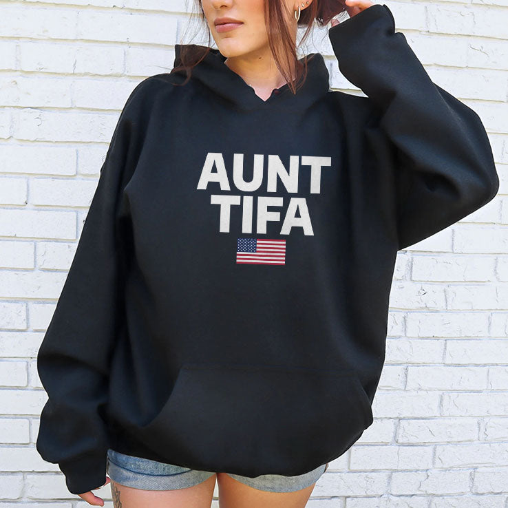 Aunt Tifa American Flag T Shirt