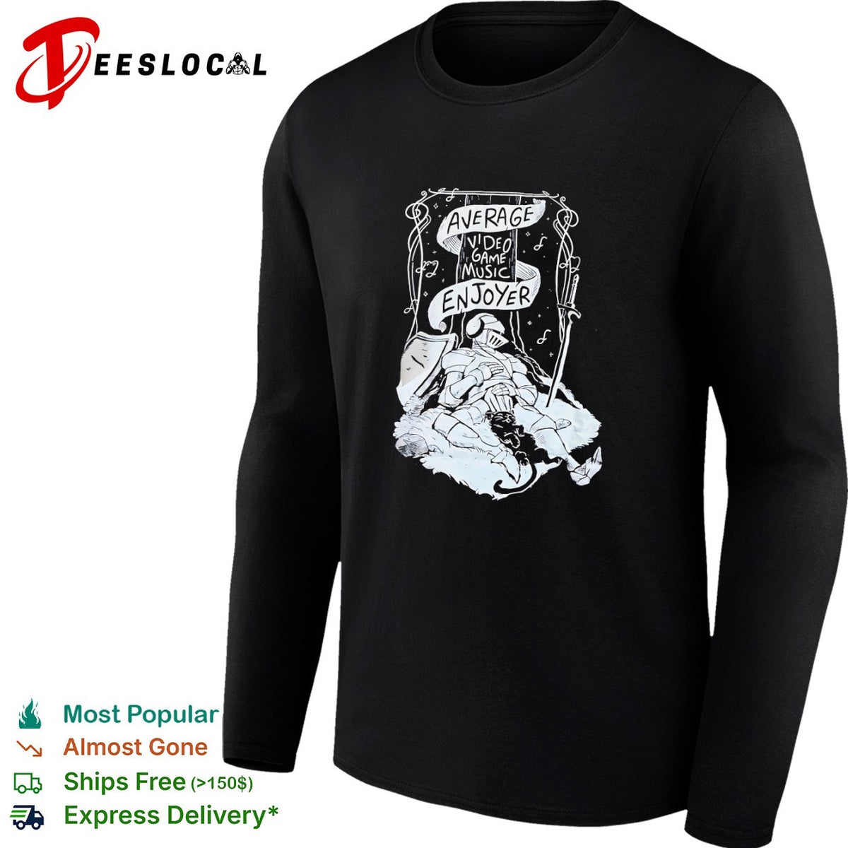 Average Video Game Music Enjoyer Knight and Cat shirt