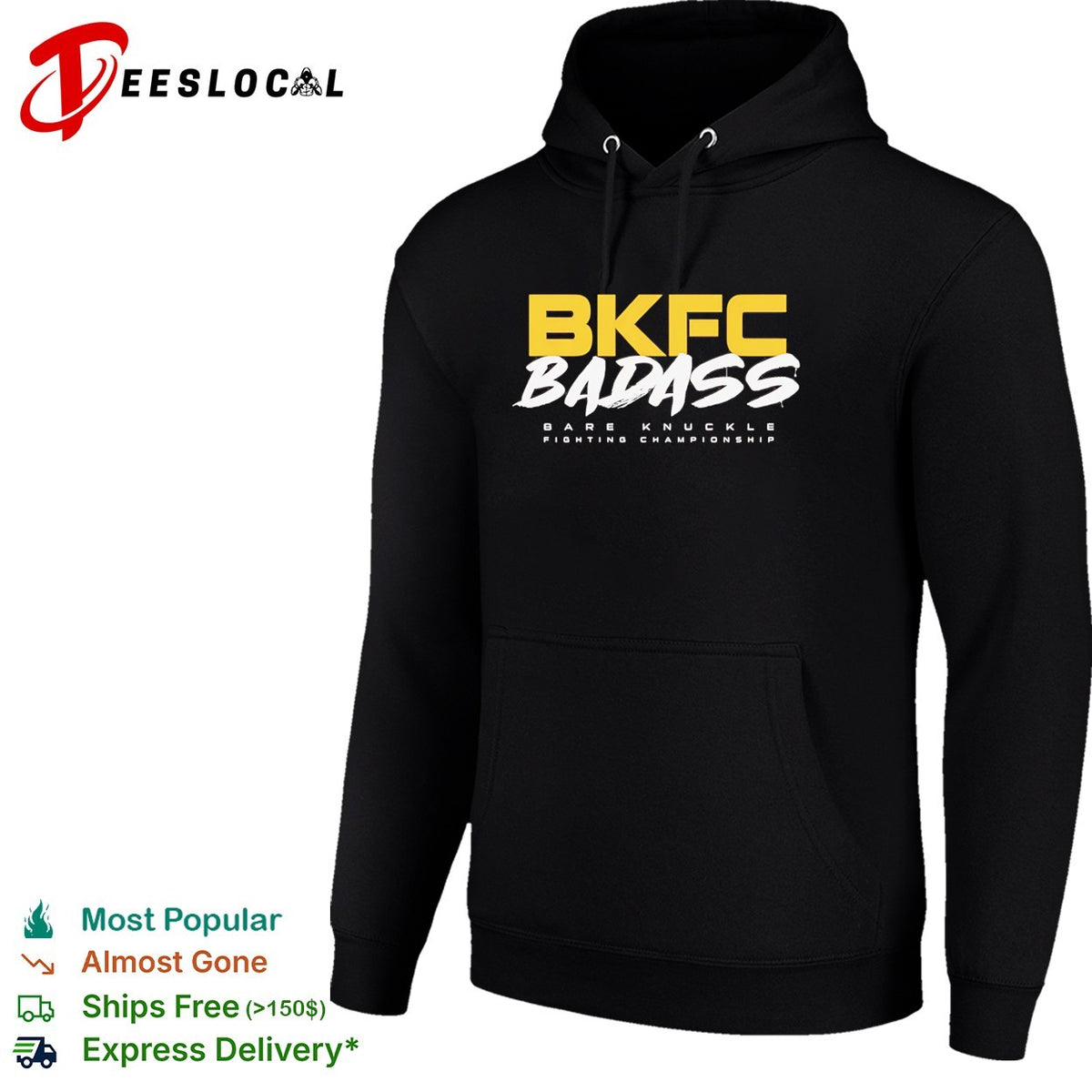 BKFC badass bare knuckle fighting championship bold text shirt