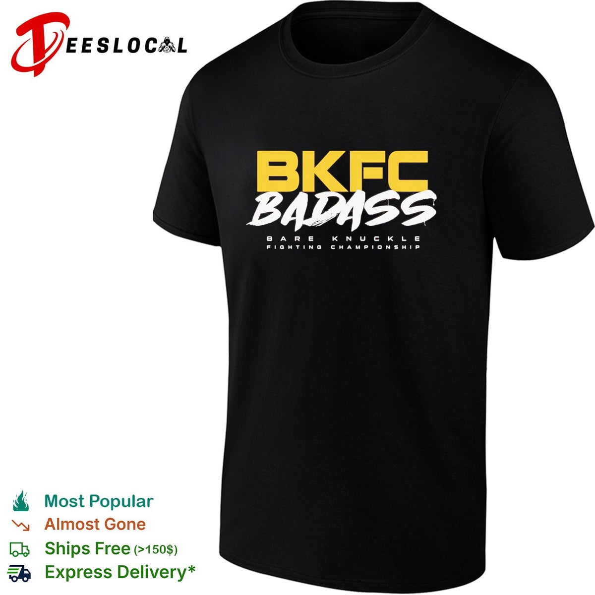 BKFC badass bare knuckle fighting championship bold text shirt