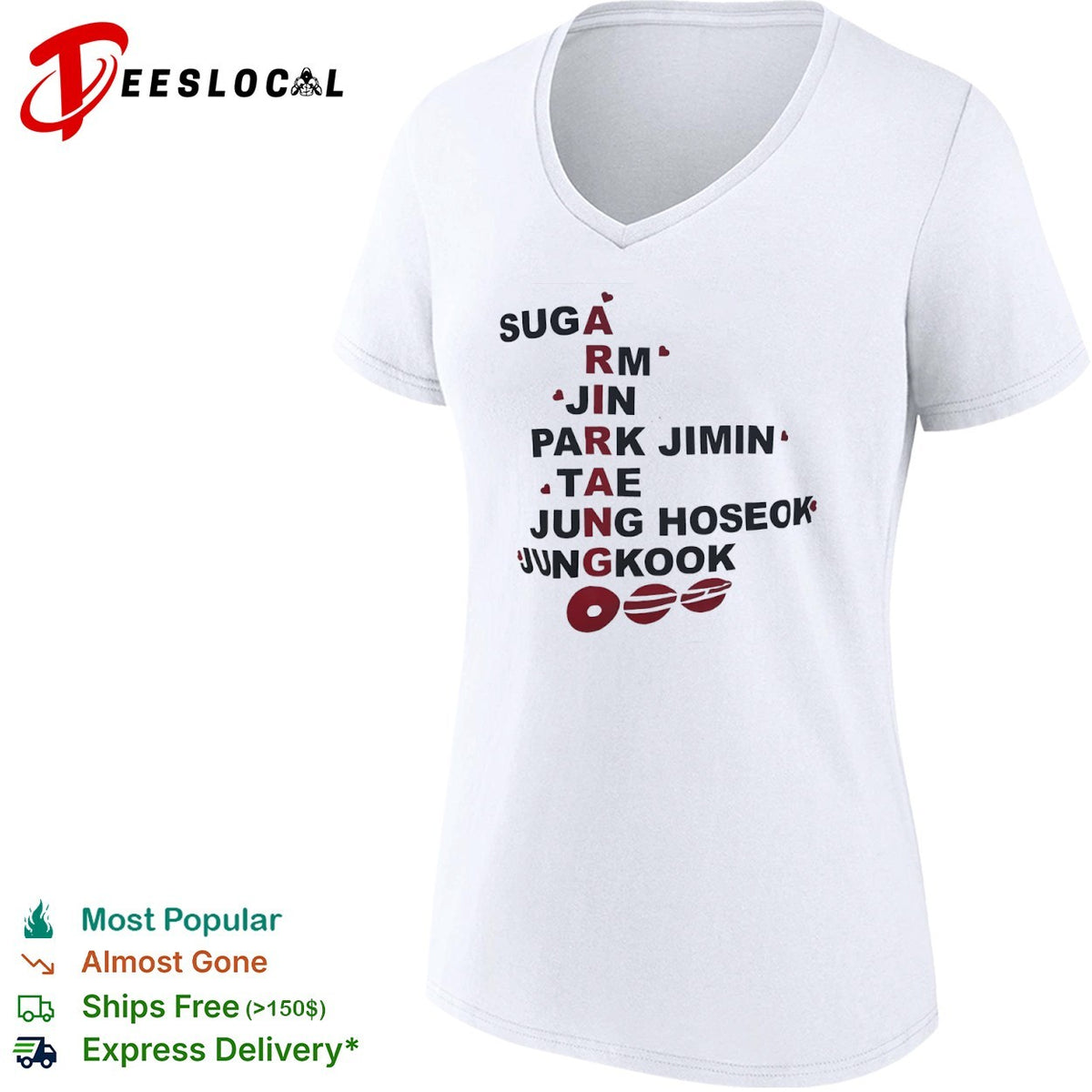 BTS Arirang Suga RM Jin Park Jimin Tae Jung Hoseok Jungkook Kpop Shirt
