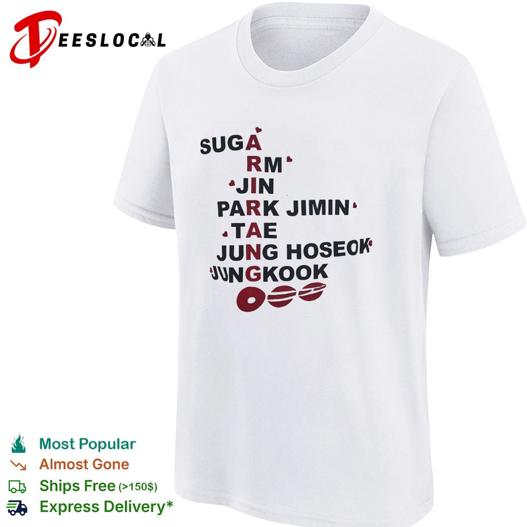 BTS Arirang Suga RM Jin Park Jimin Tae Jung Hoseok Jungkook Kpop Shirt