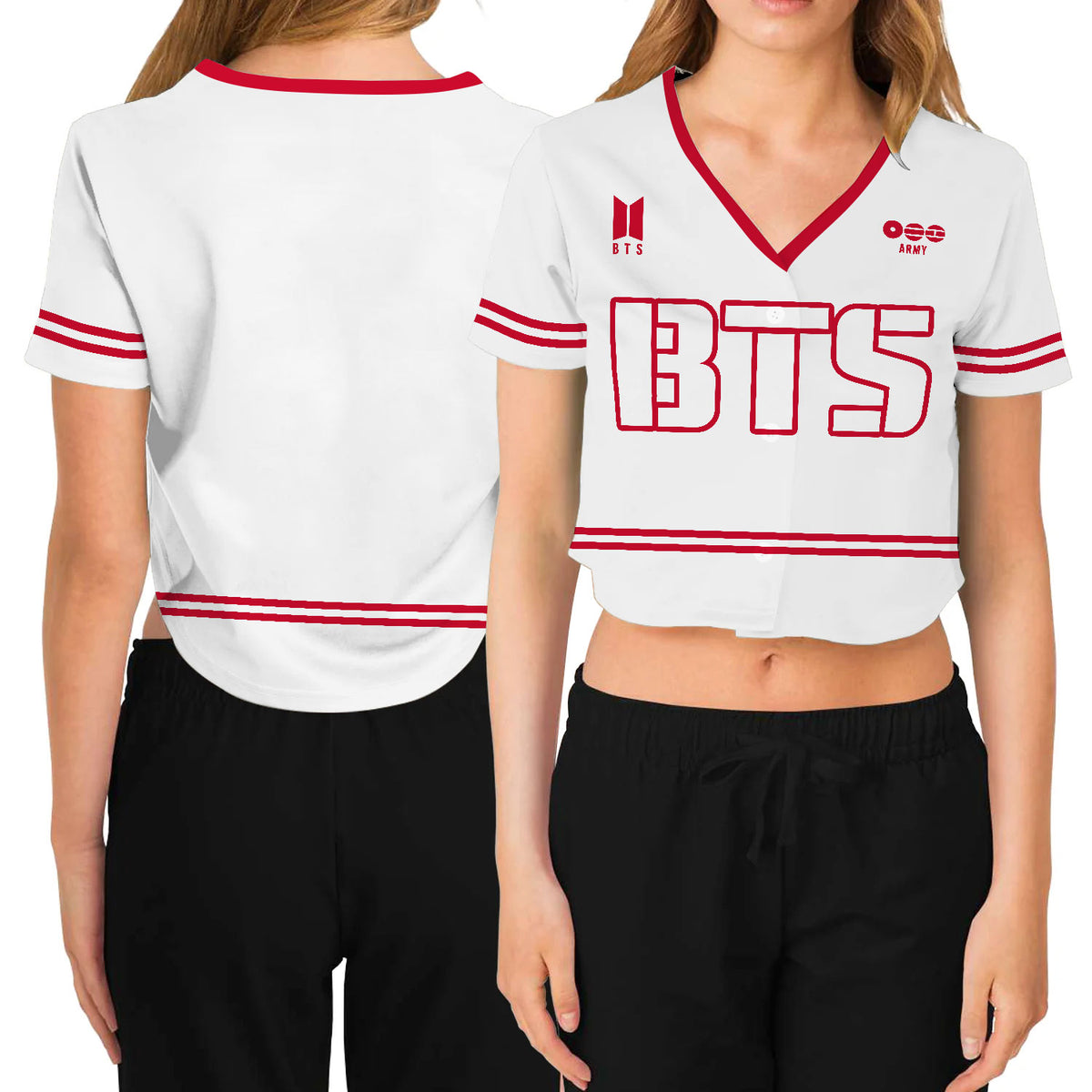 BTS Crop Top Baseball Jersey