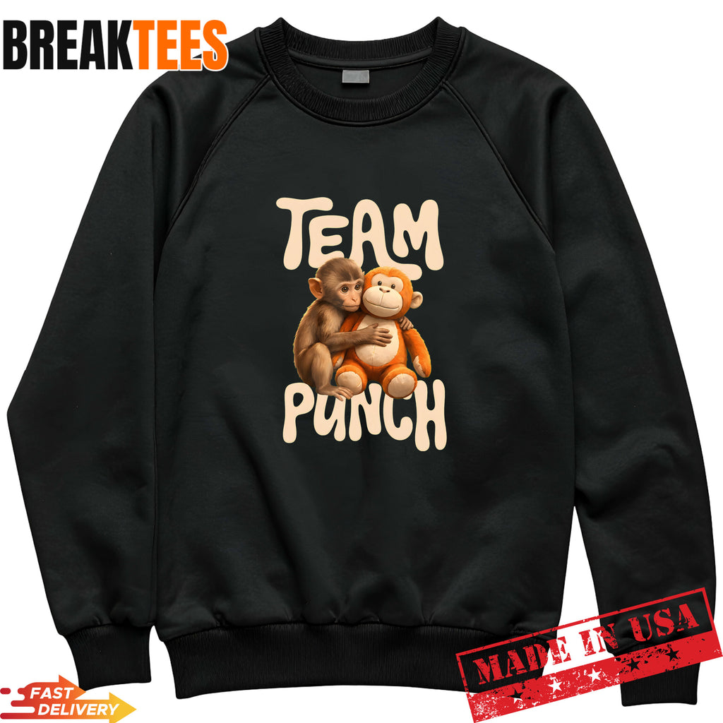 Baby Monkey Punch Team Cute Meme Animal Graphic Fan T-Shirt